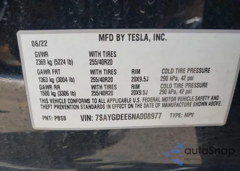 2022 Tesla Model Y Long Range Dual Motor All-Wheel Drive from USA, damaged, VIN 7SAYGDEE6NA008977